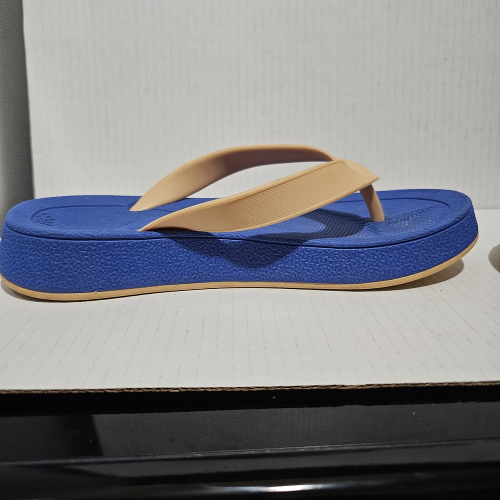 East Pacific Trade Malibu Blue Tan Unisex Flip flops sandals Sz women's 8 mens 7 - Picture 3 of 11